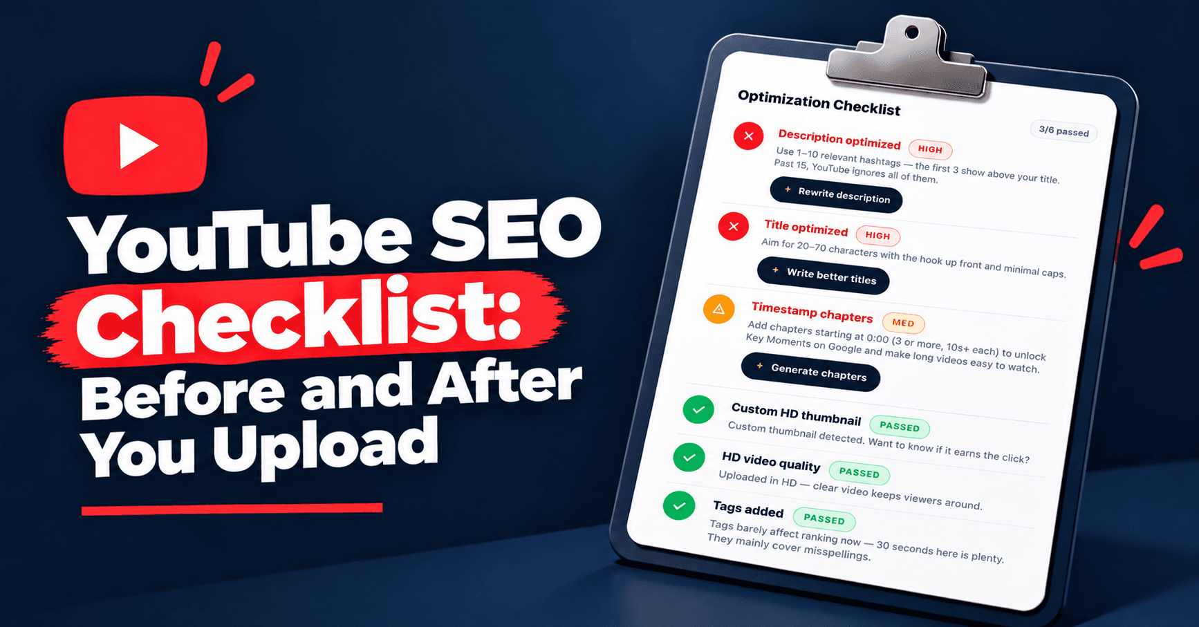 YouTube SEO Checklist: Before and After You Upload